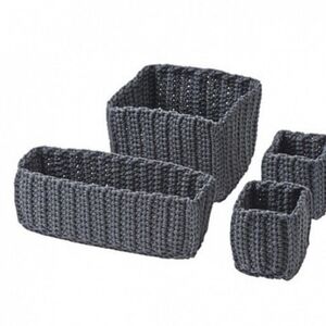 IKEA Gray Woven Baskets Set